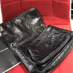 Saint Laurent Niki Medium Shiny Waxy Quilted Shoulder Bag 498894 Black